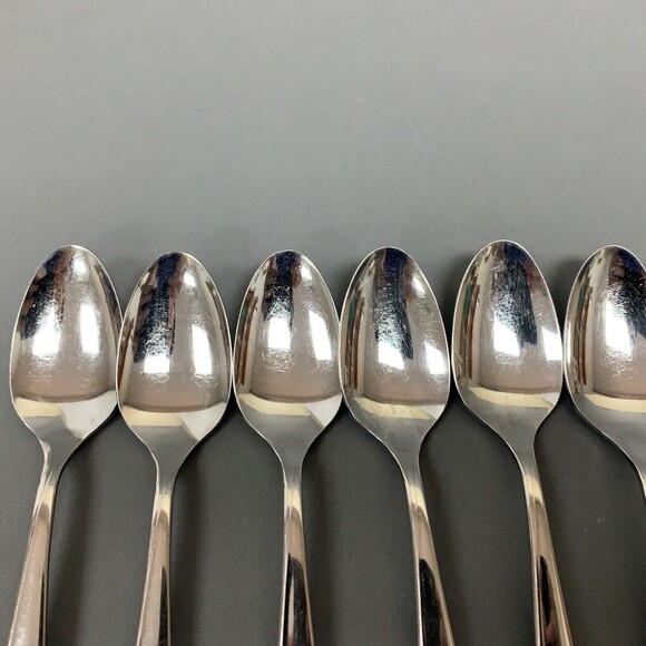 Wm A Rogers Oneida Surf Club Stainless Oval Soup Spoons Lot of 6 - Picture 3 of 7